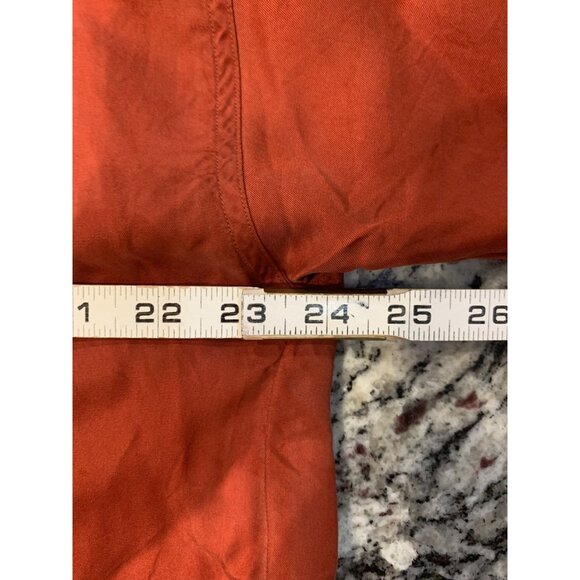 VTG Ellen Tracy Silk Blouse Size 6 Orange Long Sleeve - Picture 6 of 9
